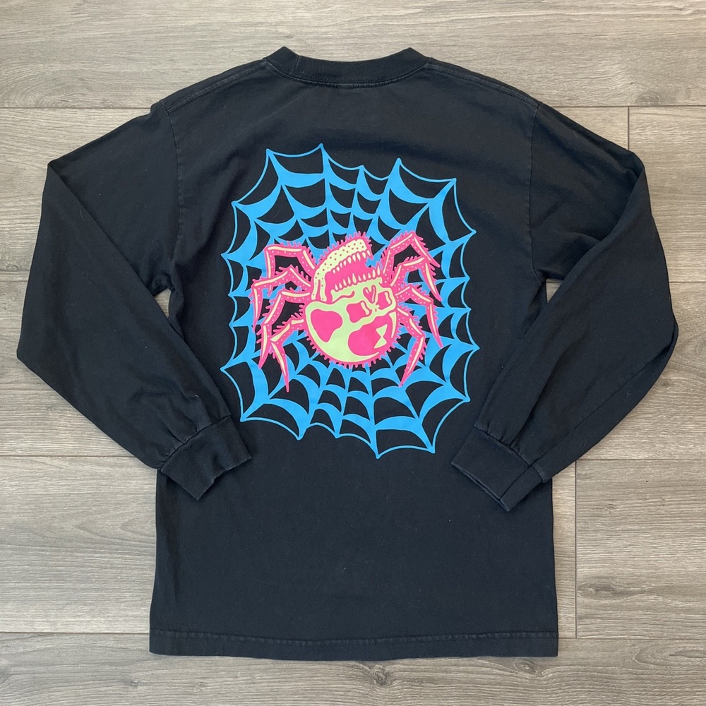Lurking Class Long Sleeve T Shirt Mens S Black Skull Spider Graphic